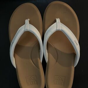 Reef White and Tan Flip-Flops